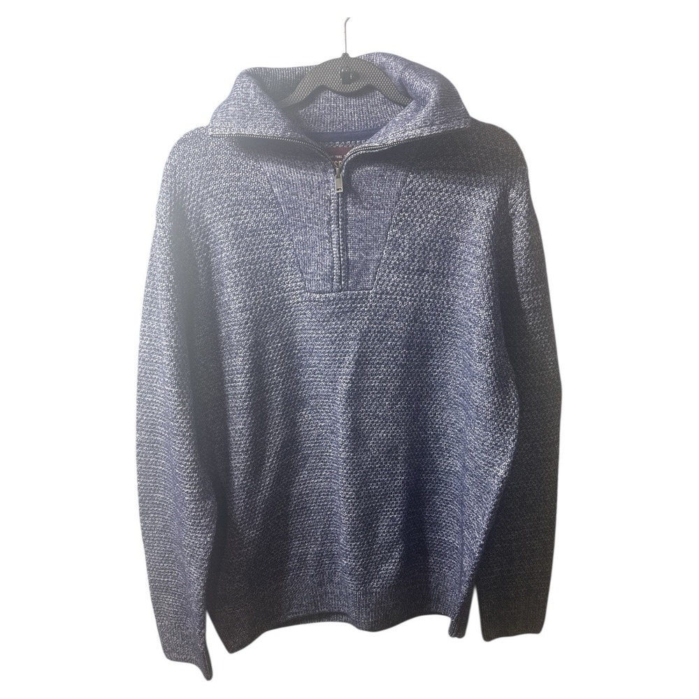 NWT Alesbury Seed Stitch 1/4‎ zip Sweater blue long sleeves pullover men Size L